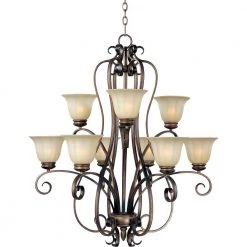 Fremont 9-Light Platinum Dusk Chandelier by Maxim Lighting