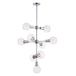 Molecule 9-Light Polished Chrome Pendant by Maxim Lighting