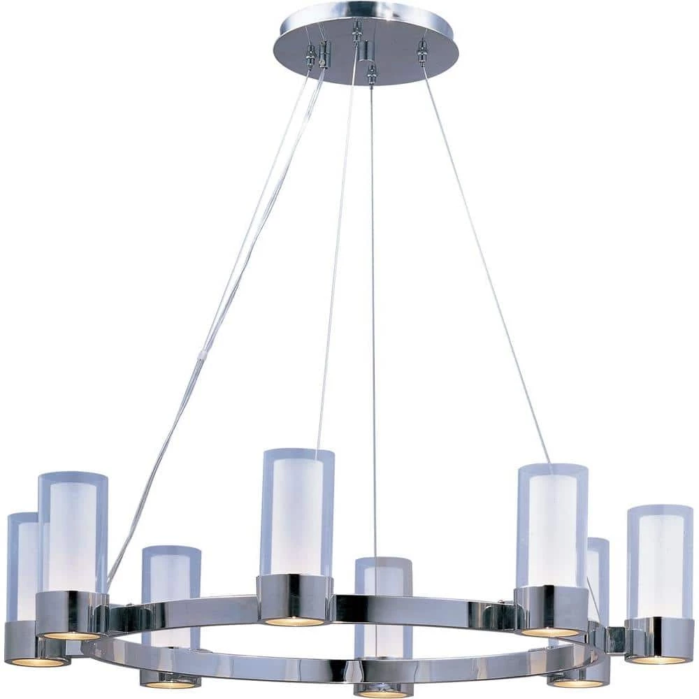 Silo 32 in. W 8-Light Polished Chrome Chandelier with Clear/Frosted Shade by Maxim Lighting 1 Silo 32 in. W 8-Light Polished Chrome Chandelier with Clear/Frosted Shade by Maxim Lighting