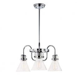 Seafarer 21.5 in. Wide 5-Light Polished Chrome Chandelier with Seedy Shade by Maxim Lighting