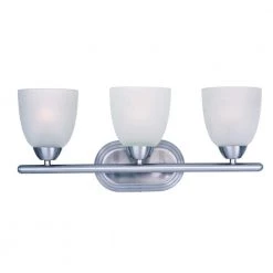 Axis 3-Light Polished Chrome Bath Light Vanity with Frosted Shade by Maxim Lighting