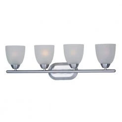 Axis 4-Light Polished Chrome Bath Light with Frosted Shade by Maxim Lighting