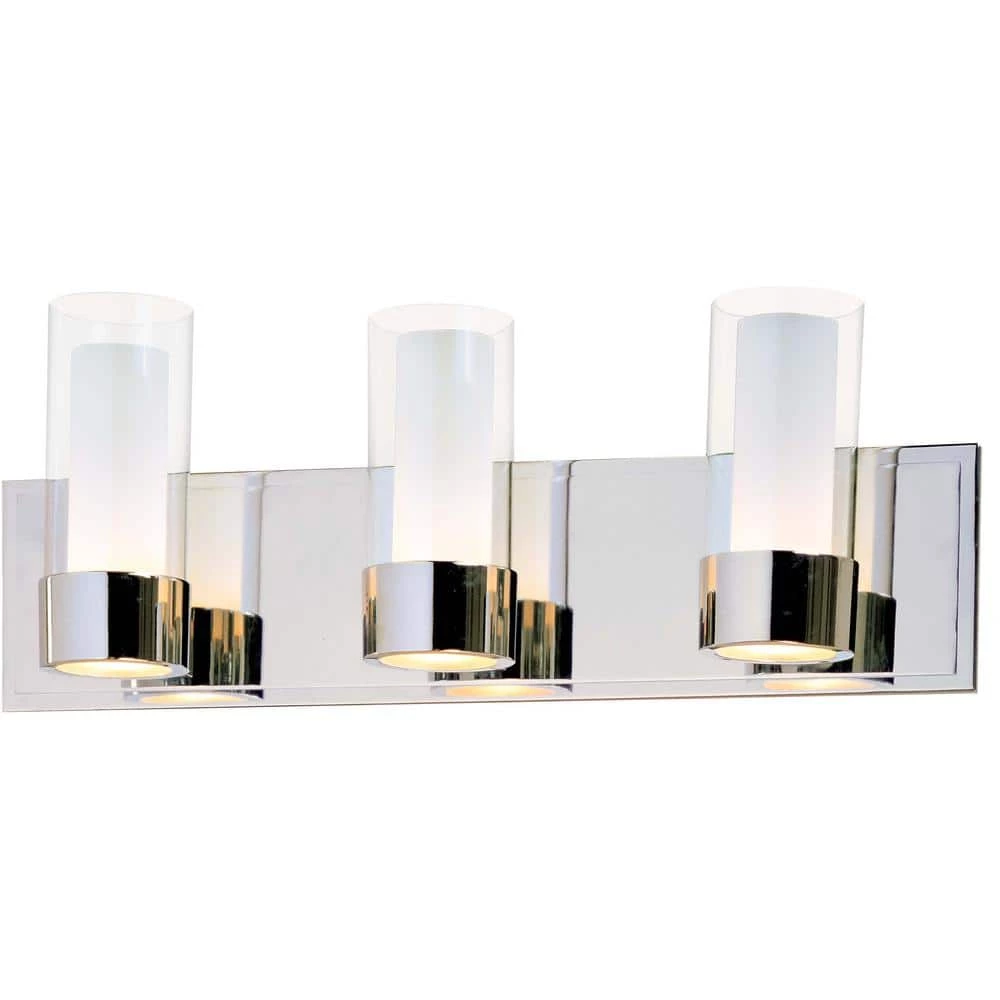 Silo 21 in. Wide 3-Light Polished Chrome Vanity Light by Maxim Lighting 1 Silo 21 in. Wide 3-Light Polished Chrome Vanity Light by Maxim Lighting