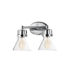 Seafarer 2-Light Polished Chrome Vanity Light with Clear Seedy Glass Shades by Maxim Lighting