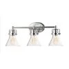 Seafarer 3-Light Polished Chrome Vanity Light with Clear Seedy Glass Shades by Maxim Lighting