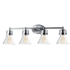 Seafarer 4-Light Polished Chrome Vanity Light with Clear Seedy Glass Shades by Maxim Lighting
