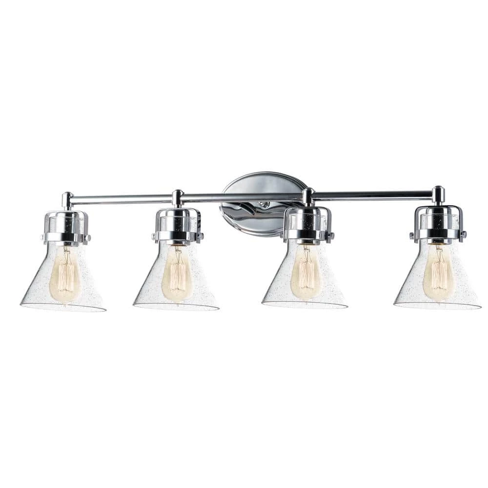 Seafarer 4-Light Polished Chrome Vanity Light with Clear Seedy Glass Shades by Maxim Lighting 1 Seafarer 4-Light Polished Chrome Vanity Light with Clear Seedy Glass Shades by Maxim Lighting