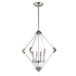 Lucent 4-Light Polished Nickel Pendant by Maxim Lighting