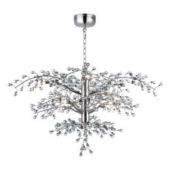 Cluster 36.75 in. W 8-Light Polished Nickel Chandelier with Clear Shade by Maxim Lighting
