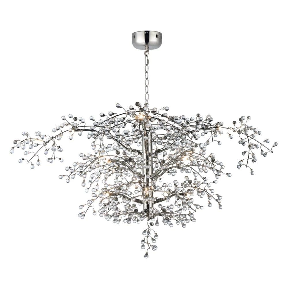 Cluster 47 in. W 12-Light Polished Nickel Chandelier with Clear Shade by Maxim Lighting 1 Cluster 47 in. W 12-Light Polished Nickel Chandelier with Clear Shade by Maxim Lighting