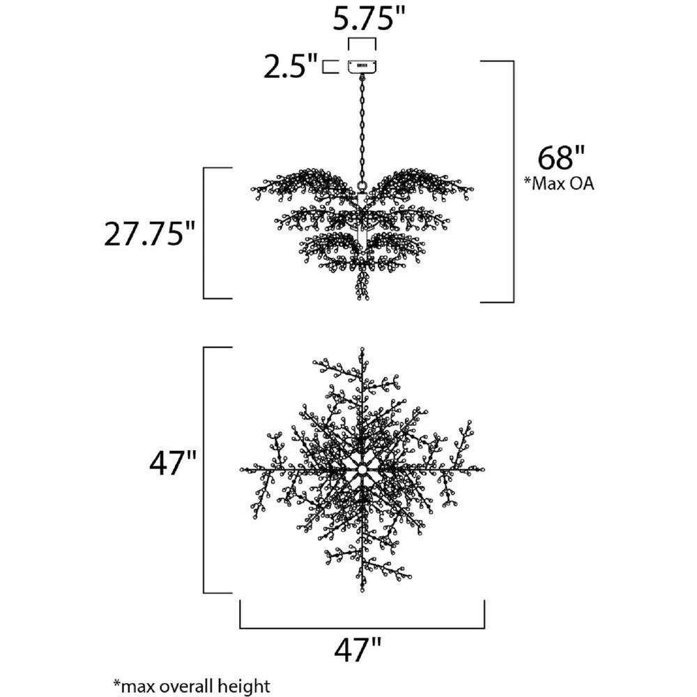 Cluster 47 in. W 12-Light Polished Nickel Chandelier with Clear Shade by Maxim Lighting 2 Cluster 47 in. W 12-Light Polished Nickel Chandelier with Clear Shade by Maxim Lighting - Image 2