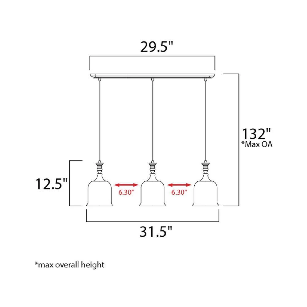 Centennial 3-Light Polished Nickel Pendant by Maxim Lighting 2 Centennial 3-Light Polished Nickel Pendant by Maxim Lighting - Image 2