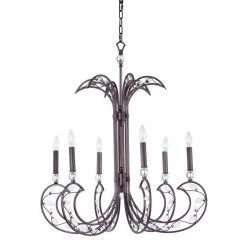 Autumn 31 in. W 6-Light Russet Chandelier with Clear Shade by Maxim Lighting