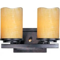 Luminous 2-Light Rustic Ebony Bath Vanity Light by Maxim Lighting
