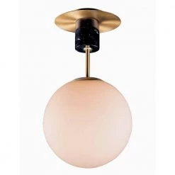 Vesper 9.75 in. 1-Light Satin Brass/Black Semi-Flushmount by Maxim Lighting