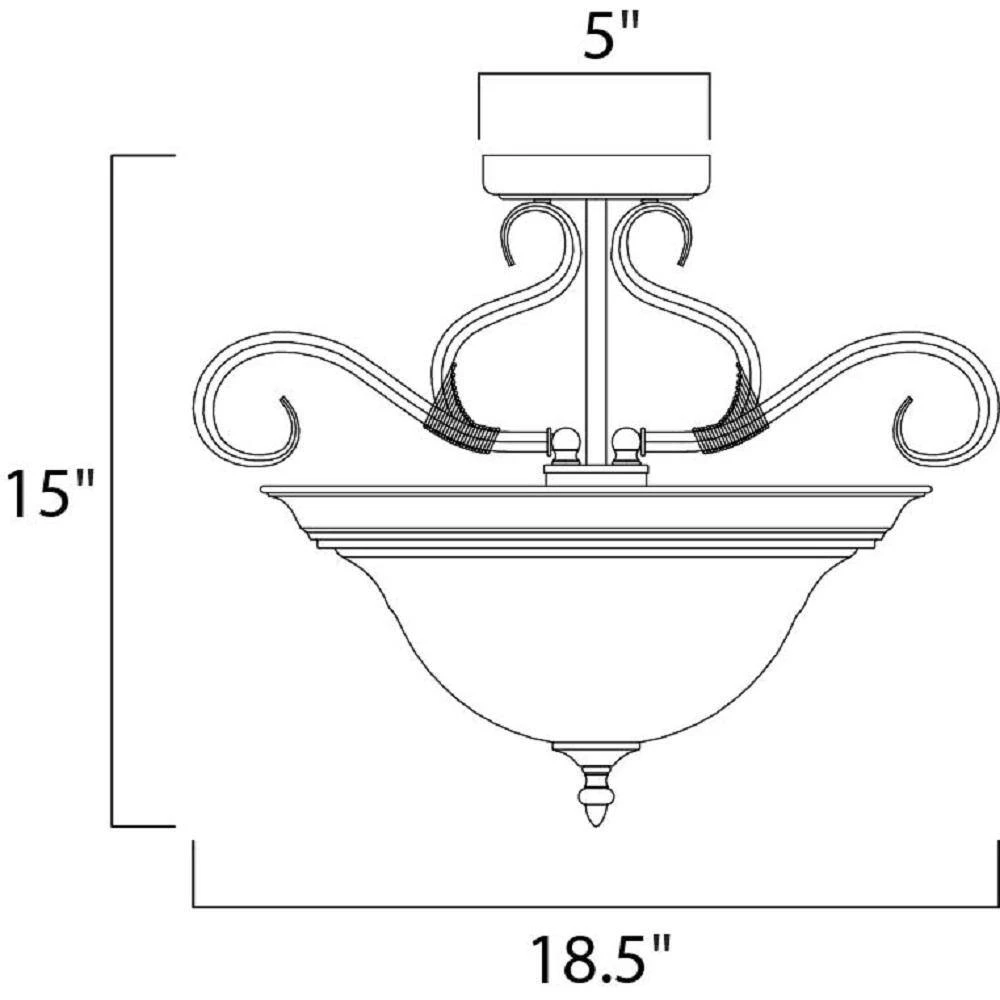 Vesper 9.75 in. 1-Light Satin Brass/Black Semi-Flushmount by Maxim Lighting 2 Vesper 9.75 in. 1-Light Satin Brass/Black Semi-Flushmount by Maxim Lighting - Image 2