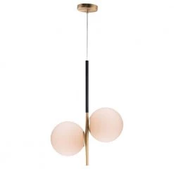 Vesper 2-Light Satin Brass/Black Pendant by Maxim Lighting