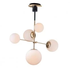 Vesper 5-Light Satin Brass/Black Pendant by Maxim Lighting