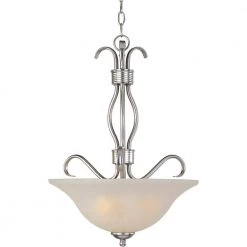 Basix EE 3-Light Satin Nickel Invert Bowl Pendant by Maxim Lighting