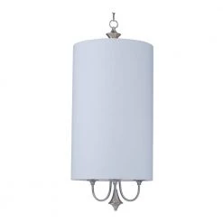 Bongo 6-Light Satin Nickel Pendant with White Fabric Shade by Maxim Lighting