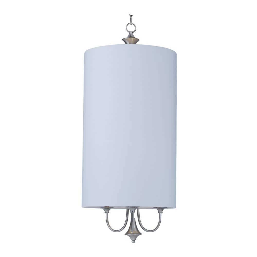 Bongo 6-Light Satin Nickel Pendant with White Fabric Shade by Maxim Lighting 1 Bongo 6-Light Satin Nickel Pendant with White Fabric Shade by Maxim Lighting