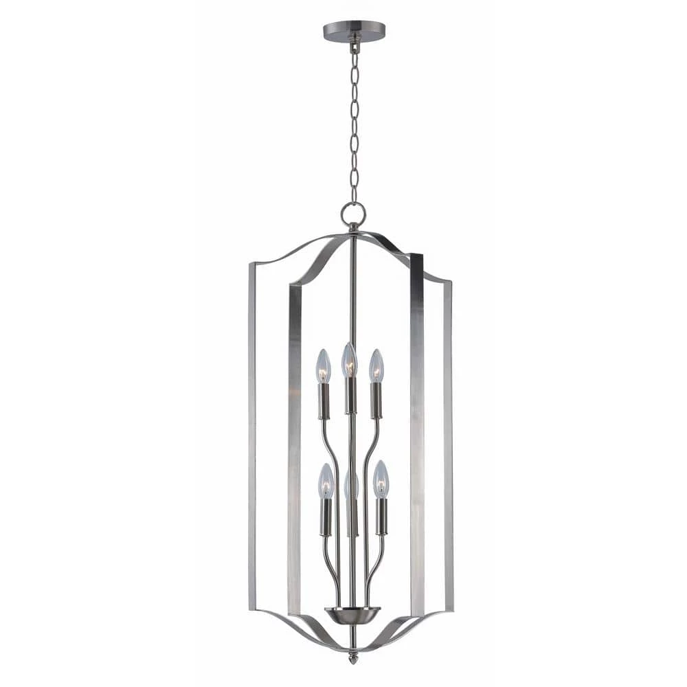 Provident 6-Light Satin Nickel Chandelier by Maxim Lighting 1 Provident 6-Light Satin Nickel Chandelier by Maxim Lighting