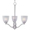 Stefan 3-Light Satin Nickel Chandelier with Frosted Shade by Maxim Lighting