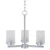 Corona 3-Light Satin Nickel Chandelier with Frosted Shade by Maxim Lighting