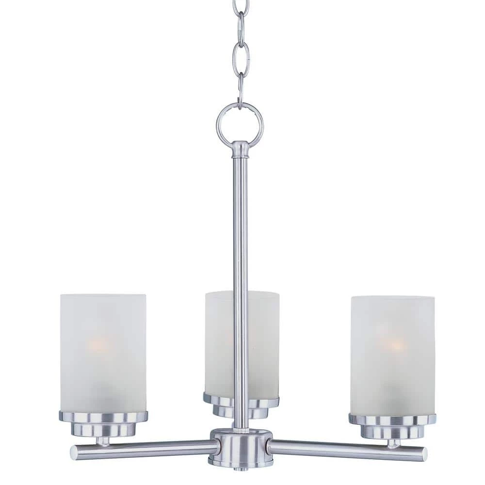 Corona 3-Light Satin Nickel Chandelier with Frosted Shade by Maxim Lighting 1 Corona 3-Light Satin Nickel Chandelier with Frosted Shade by Maxim Lighting