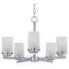 Corona 5-Light Satin Nickel Chandelier with Frosted Shade by Maxim Lighting