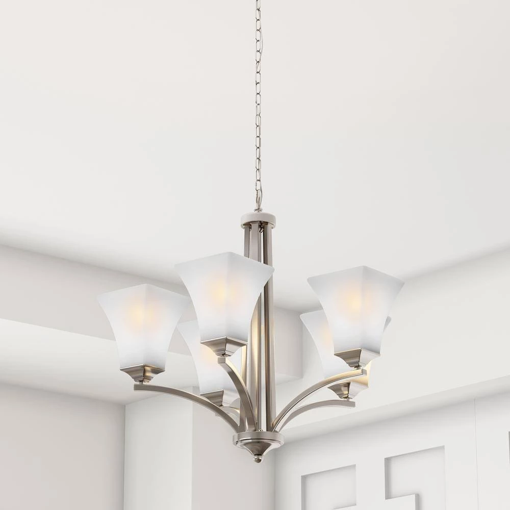 Aurora 5-Light Satin Nickel Chandelier by Maxim Lighting 2 Aurora 5-Light Satin Nickel Chandelier by Maxim Lighting - Image 2