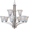Aurora 9-Light Satin Nickel Chandelier by Maxim Lighting