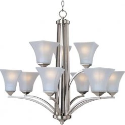 Aurora 9-Light Satin Nickel Chandelier by Maxim Lighting