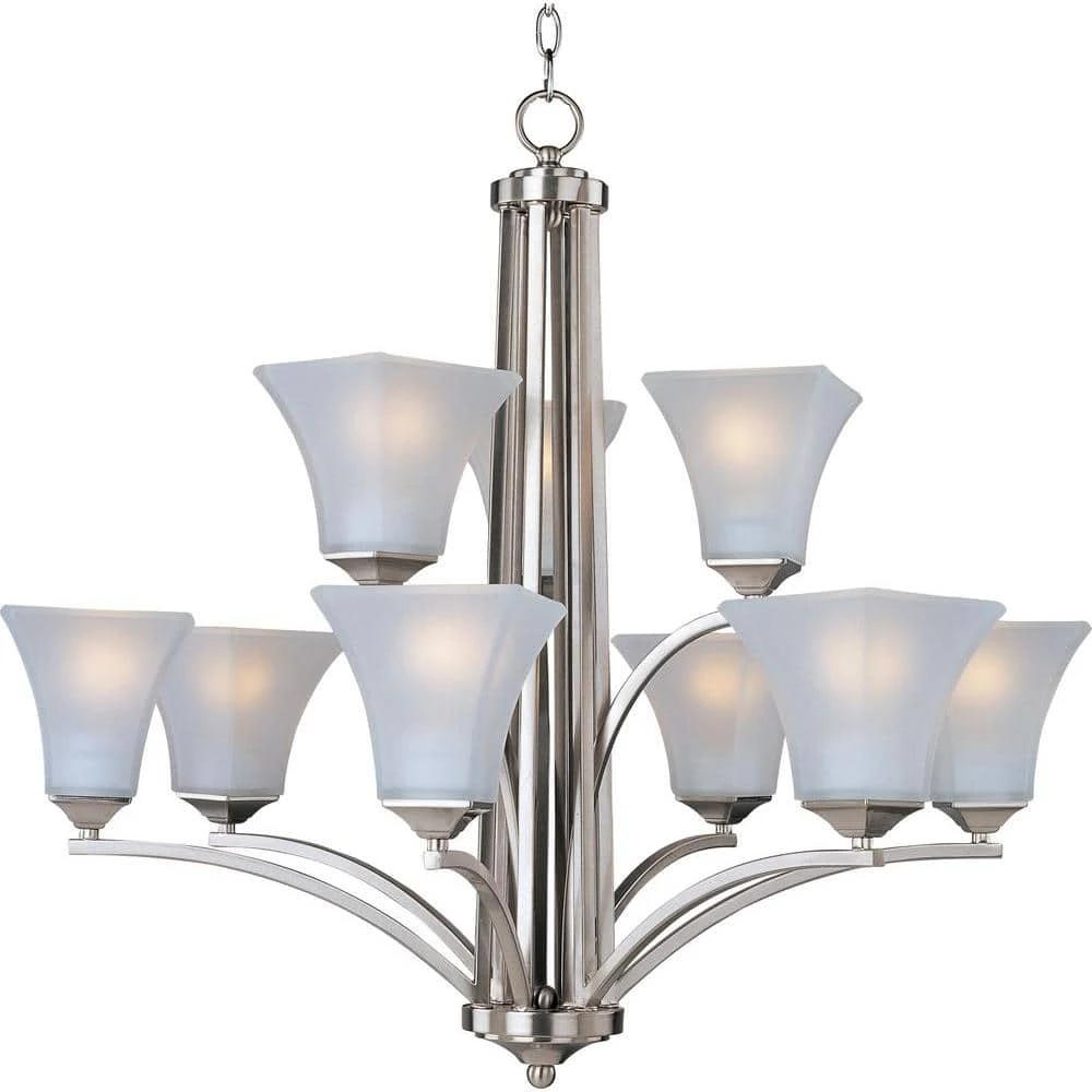 Aurora 9-Light Satin Nickel Chandelier by Maxim Lighting 1 Aurora 9-Light Satin Nickel Chandelier by Maxim Lighting