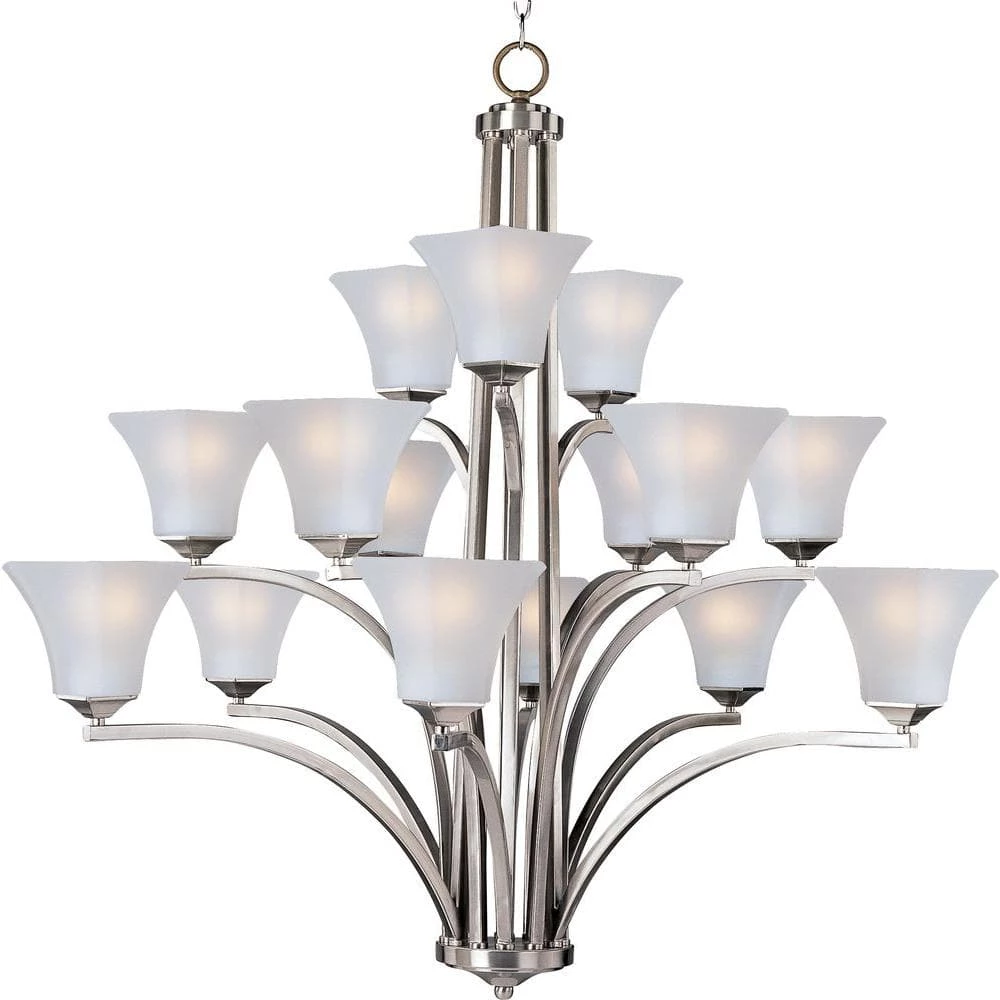 Aurora 15-Light Satin Nickel Multi-Tier Chandelier by Maxim Lighting 1 Aurora 15-Light Satin Nickel Multi-Tier Chandelier by Maxim Lighting