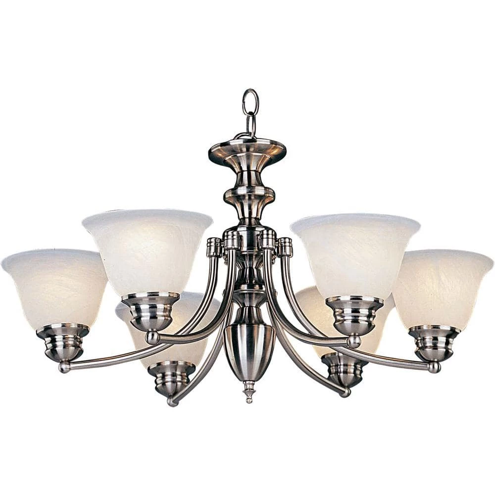 Malaga 6-Light Satin Nickel Chandelier by Maxim Lighting 1 Malaga 6-Light Satin Nickel Chandelier by Maxim Lighting