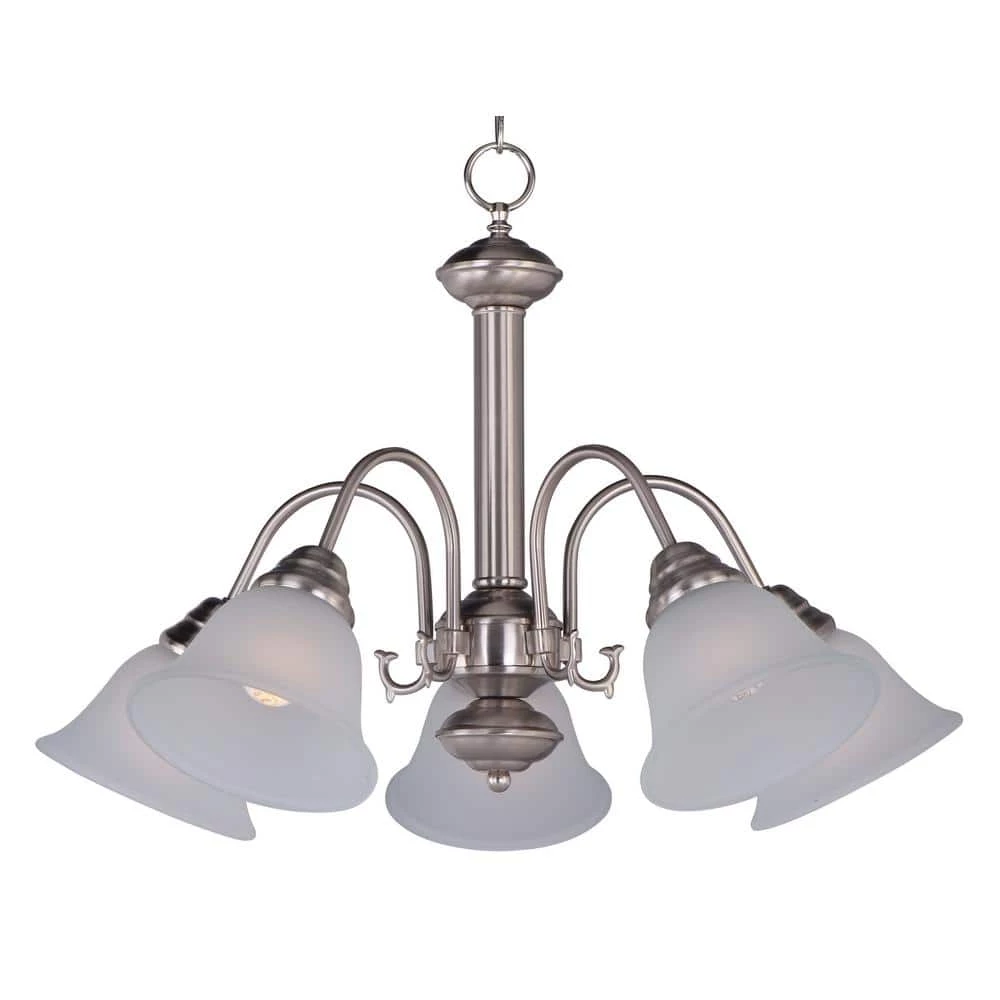 Malaga 5-Light Satin Nickel Chandelier by Maxim Lighting 1 Malaga 5-Light Satin Nickel Chandelier by Maxim Lighting