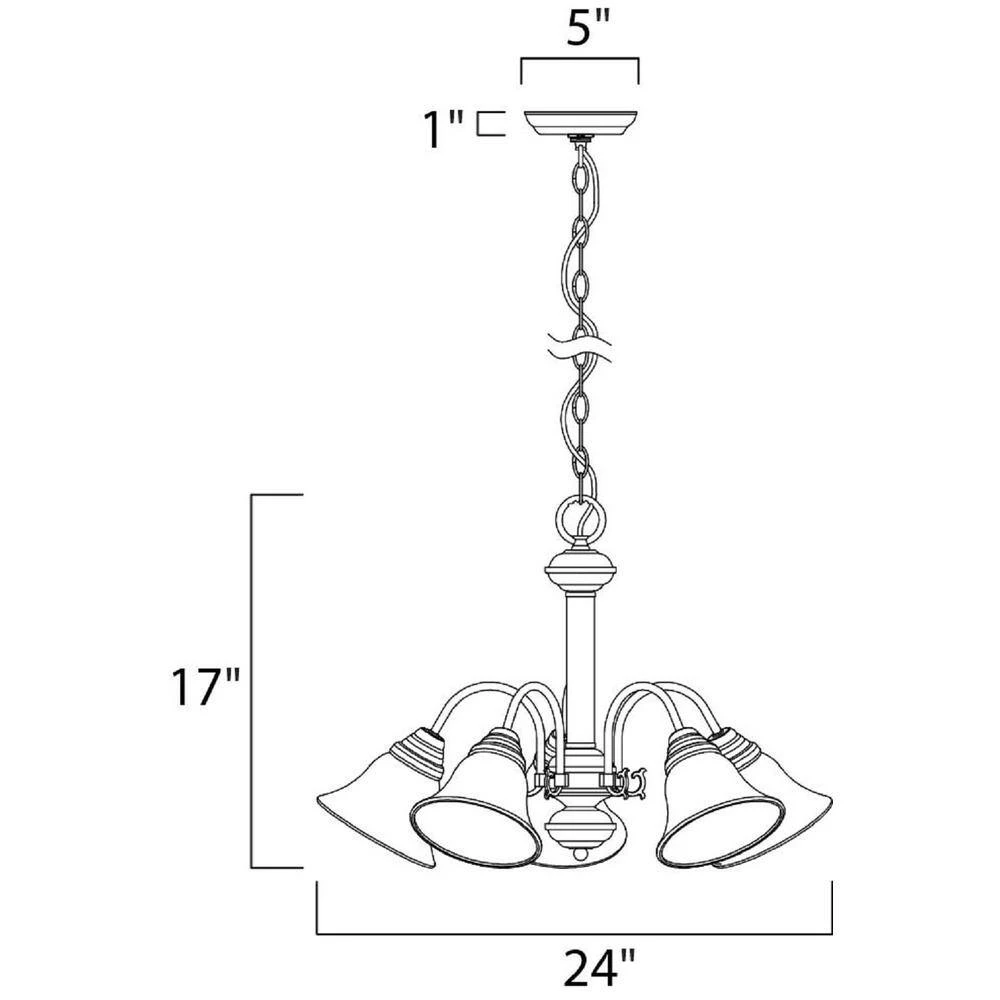 Malaga 5-Light Satin Nickel Chandelier by Maxim Lighting 2 Malaga 5-Light Satin Nickel Chandelier by Maxim Lighting - Image 2