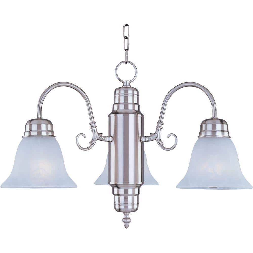 Builder Basics 3-Light Satin Nickel Mini Chandelier by Maxim Lighting 1 Builder Basics 3-Light Satin Nickel Mini Chandelier by Maxim Lighting