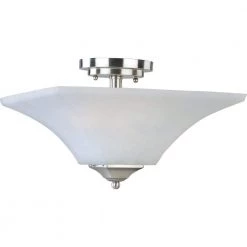 Aurora 2-Light Satin Nickel Semi-Flush Mount Light by Maxim Lighting