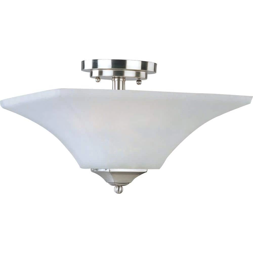 Aurora 2-Light Satin Nickel Semi-Flush Mount Light by Maxim Lighting 1 Aurora 2-Light Satin Nickel Semi-Flush Mount Light by Maxim Lighting