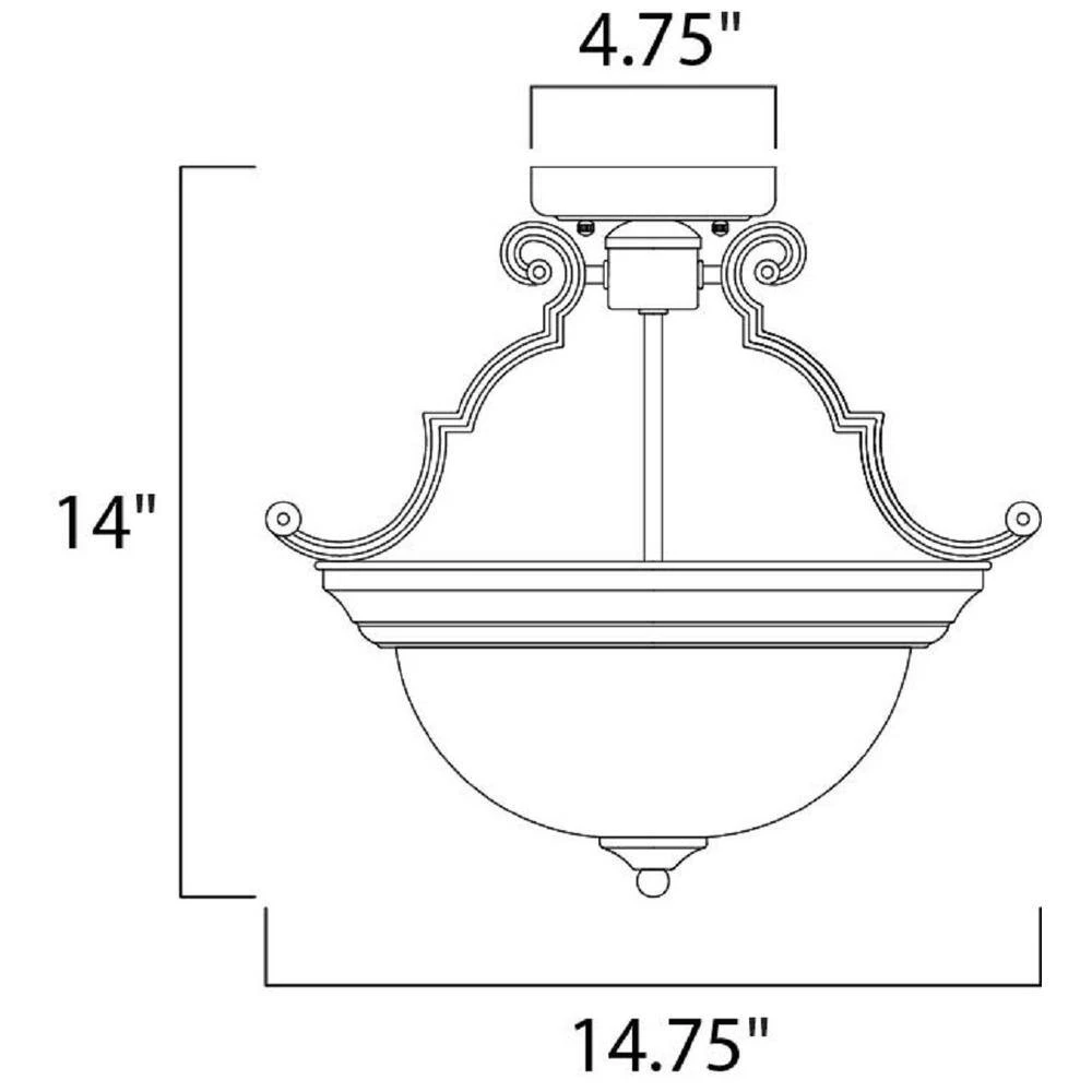 Aurora 2-Light Satin Nickel Semi-Flush Mount Light by Maxim Lighting 2 Aurora 2-Light Satin Nickel Semi-Flush Mount Light by Maxim Lighting - Image 2