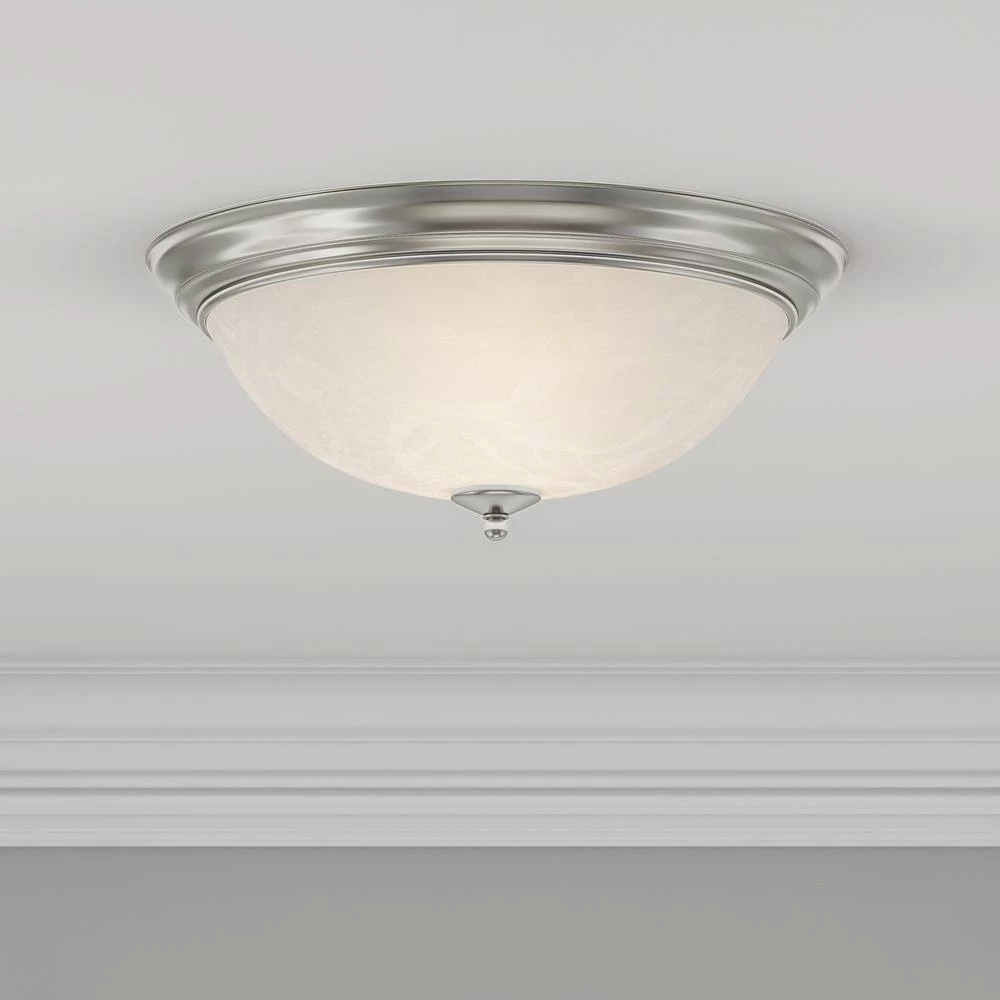 Essentials 1-Light Satin Nickel Flush Mount by Maxim Lighting 2 Essentials 1-Light Satin Nickel Flush Mount by Maxim Lighting - Image 2