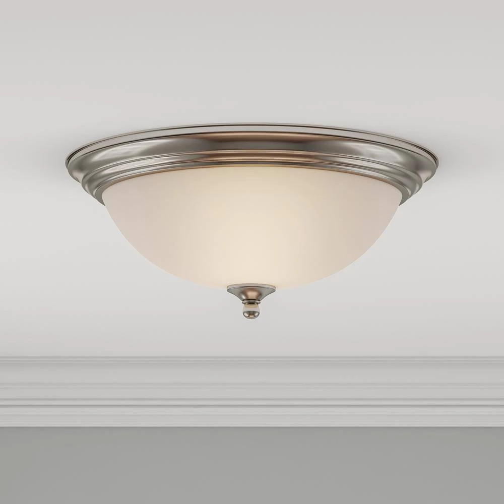 Essentials 2-Light Satin Nickel Flush Mount by Maxim Lighting 2 Essentials 2-Light Satin Nickel Flush Mount by Maxim Lighting - Image 2