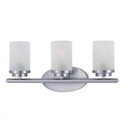 Corona 8 in. 3-Light Satin Nickel Vanity Light with Frosted Glass Shade by Maxim Lighting