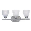 Axis 3-Light Satin Nickel Bath Light Vanity with Frosted Shade by Maxim Lighting