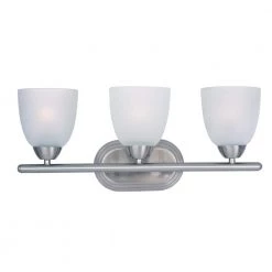 Axis 3-Light Satin Nickel Bath Light Vanity with Frosted Shade by Maxim Lighting