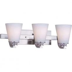 Conical 3-Light Satin Nickel Bath Vanity Light by Maxim Lighting