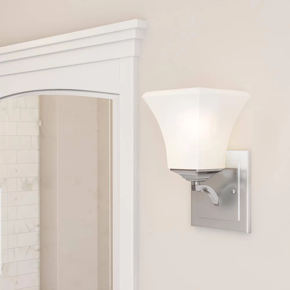 Aurora 1-Light Satin Nickel Sconce by Maxim Lighting 4 Aurora 1-Light Satin Nickel Sconce by Maxim Lighting - Image 4