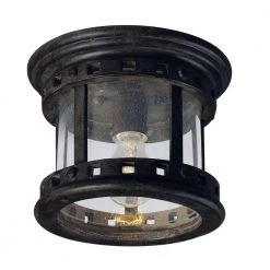 Santa Barbara Cast 1-Light Sienna Outdoor Flushmount by Maxim Lighting